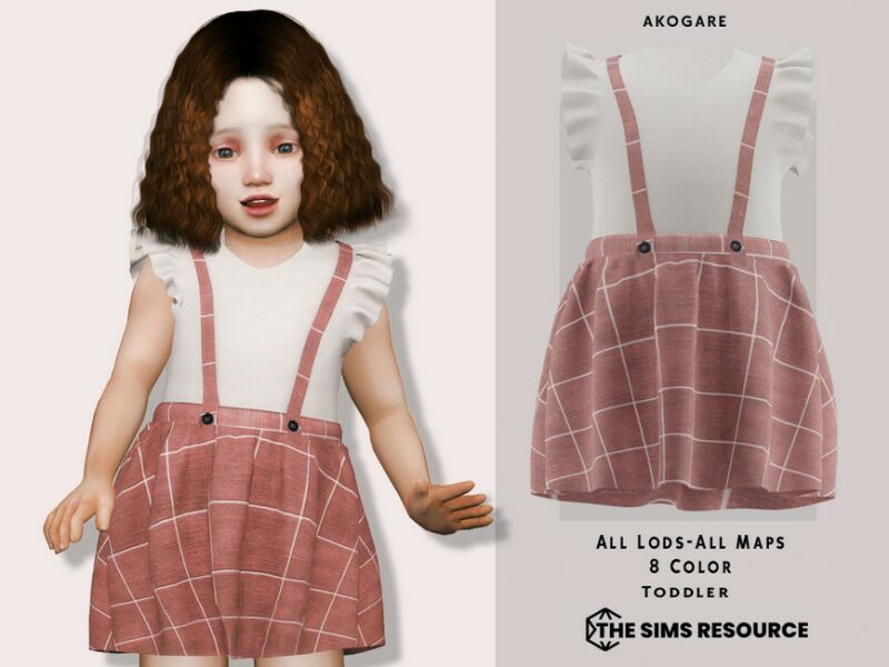 T-Dress NO.35 By _Akogare_ Sims 4 CC