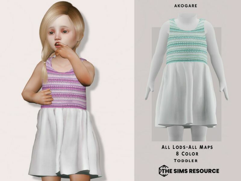 T-Dress NO.37 By _Akogare_ Sims 4 CC