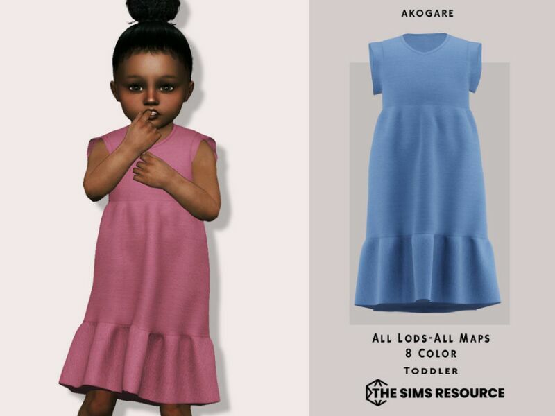 T-Dress NO.44 By _Akogare_ Sims 4 CC