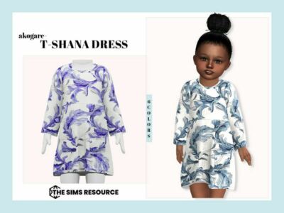 T-Shana Dress By _Akogare_ Sims 4 CC