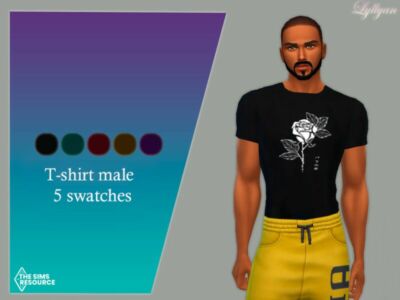 T-Shirt Male Ryam By Lyllyan Sims 4 CC