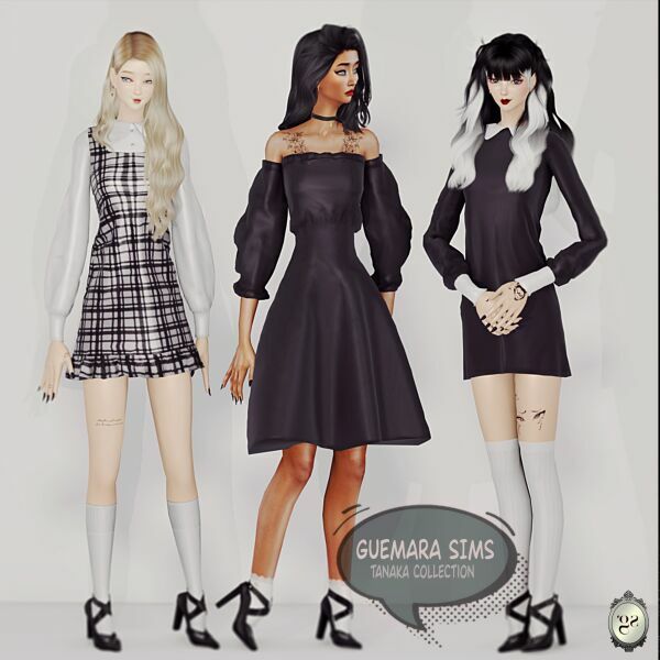 Tanaka Collection (Dresses And Poses) Sims 4 CC