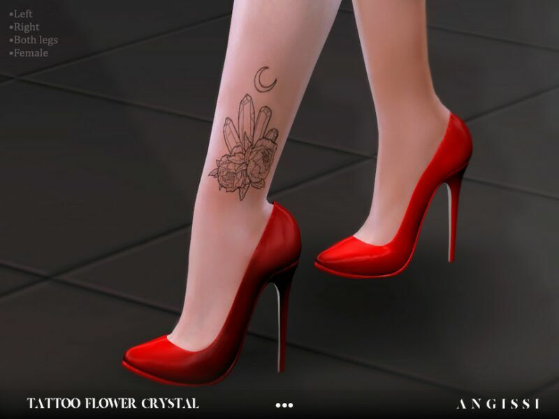 Tattoo-Flower Crystal By Angissi Sims 4 CC