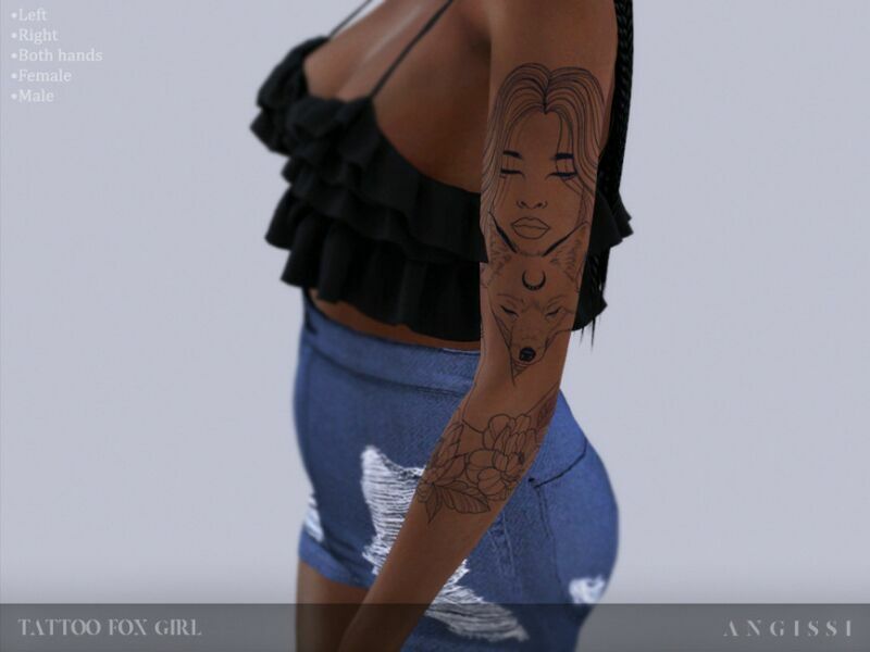 Tattoo-Fox Girl By Angissi Sims 4 CC