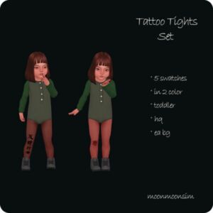 Tattoo Tights SET Toddler By Moonmoonsim Sims 4 CC