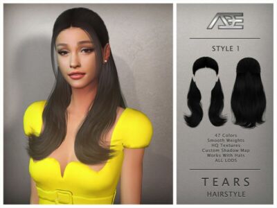 Tears / Style 1 (Hairstyle) Sims 4 CC