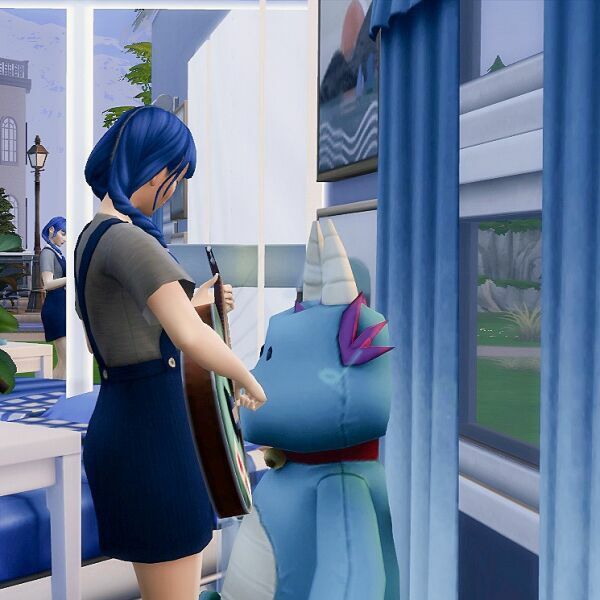 sims 4 cc the blue bedroom build by hedennychen 3