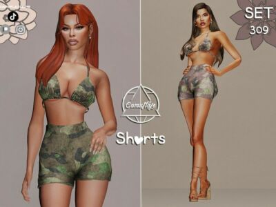 “THE – Camouflage Shorts” Sims 4 CC