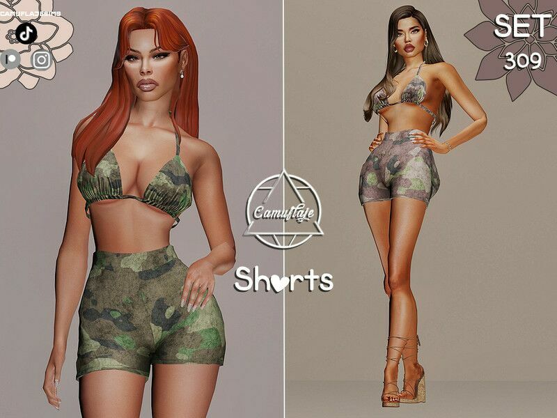 “THE – Camouflage Shorts” Sims 4 CC