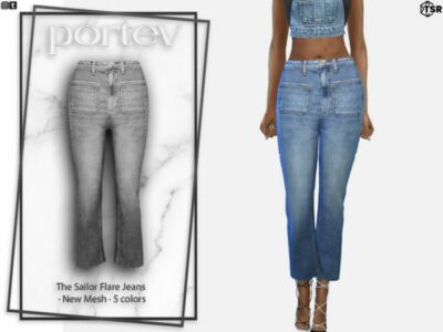 The Sailor Flare Jeans By Portev Sims 4 CC