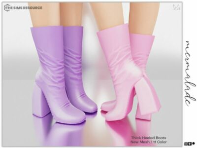 Thick Heeled Boots S58 By Mermaladesimtr Sims 4 CC