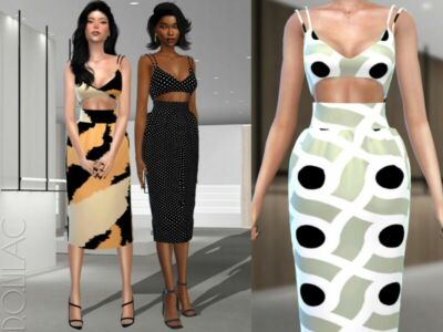 Thick Waist Midi Skirt [SET] DO375 Sims 4 CC