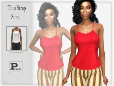 Thin Strap Shirt By Pizazz Sims 4 CC