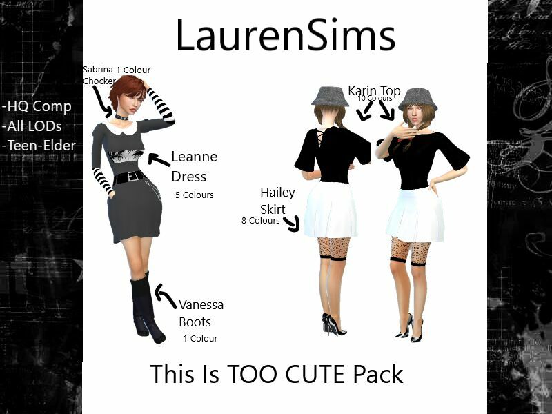 This IS TOO Cute Pack By Laurensims Sims 4 CC