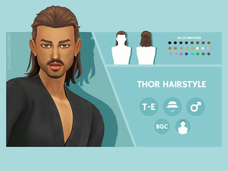 Thor Hairstyle By Simcelebrity00 Sims 4 CC