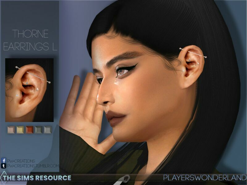 Thorne Earrings L By Playerswonderland Sims 4 CC