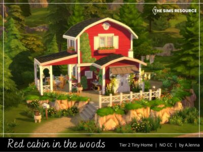 Tiny Cabin In The Woods – NO CC Sims 4 CC