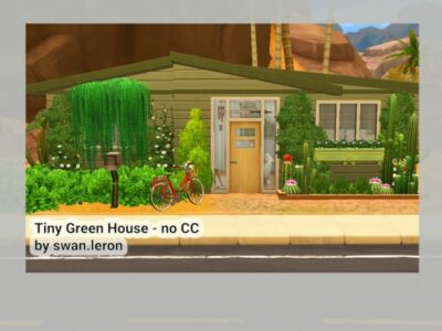 Tiny Green House Sims 4 CC