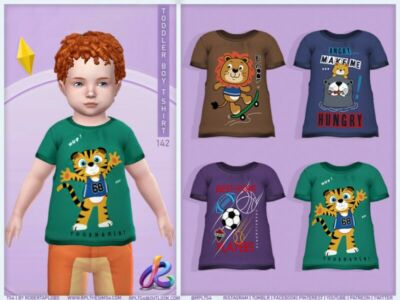 Toddler BOY T-Shirt RPL142 By Robertaplobo Sims 4 CC