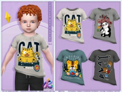 Toddler BOY T-Shirt RPL144 By Robertaplobo Sims 4 CC