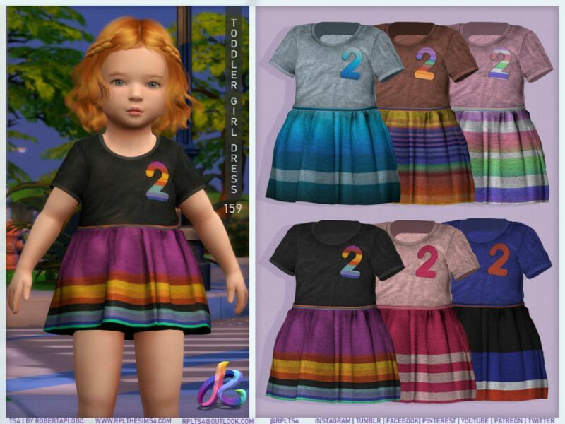 Toddler Girl Dress 159 By Robertaplobo Sims 4 CC