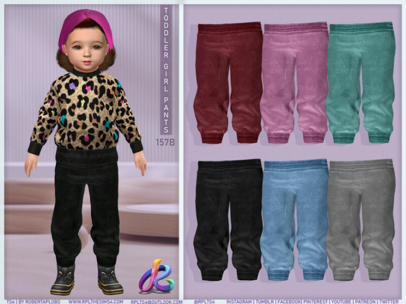 Toddler Girl Pants 157B By Robertaplobo Sims 4 CC