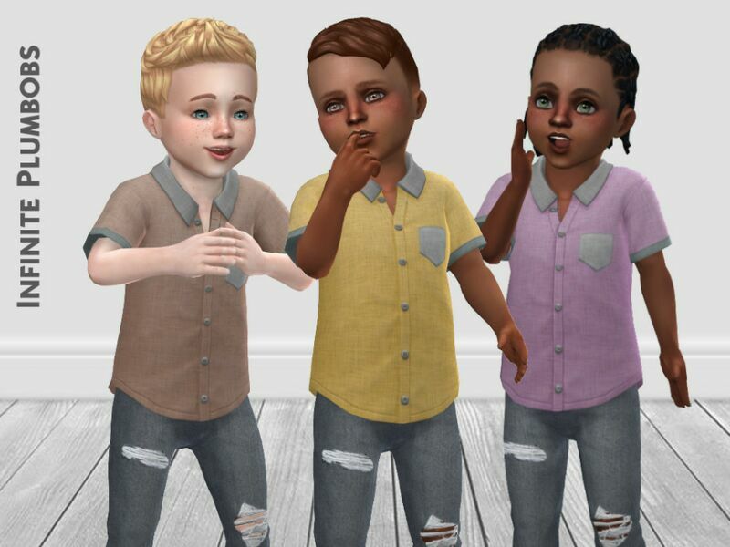 sims 4 cc toddler linen pocket shirt by infiniteplumbobs 2