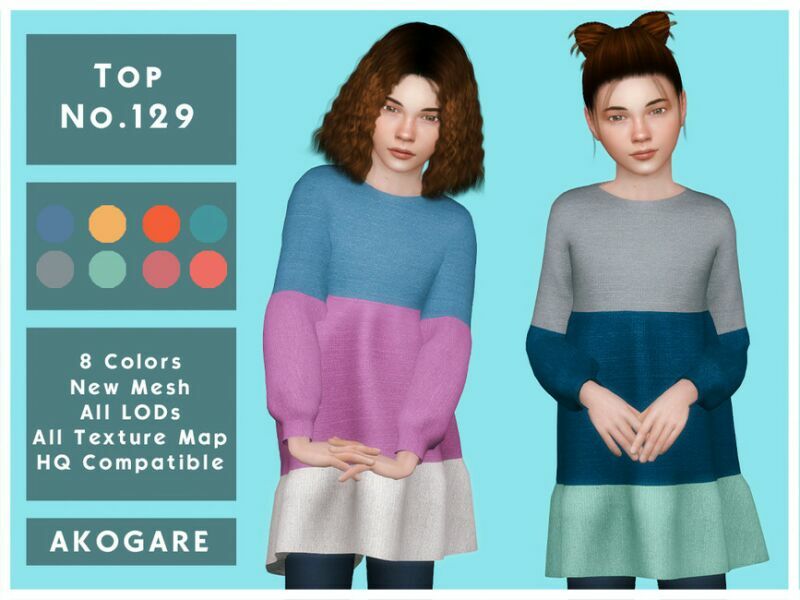 TOP NO.129 By _Akogare_ Sims 4 CC