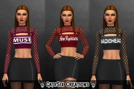 Tops / Bands V1 By Catysix Sims 4 CC