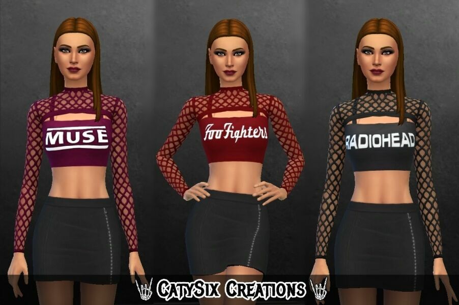 Tops / Bands V1 By Catysix Sims 4 CC