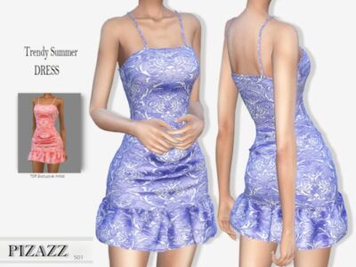 Trendy Summer Dress By Pizazz Sims 4 CC