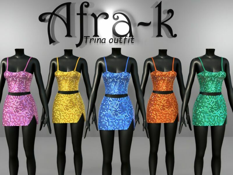 sims 4 cc trina sequin outfit by akaysims 2