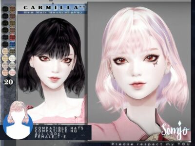 TS4 Female Hairstyle_Carmilla By Kimsimjo Sims 4 CC