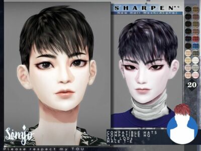 TS4 Male Hairstyle_Sharpen By Kimsimjo Sims 4 CC