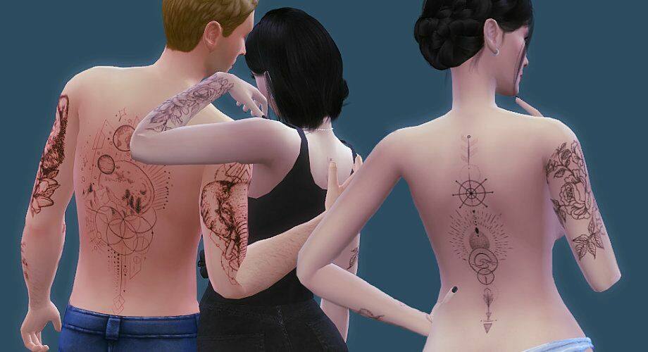 sims 4 cc unisex tattoo set 1 by geekygamingstuff 4