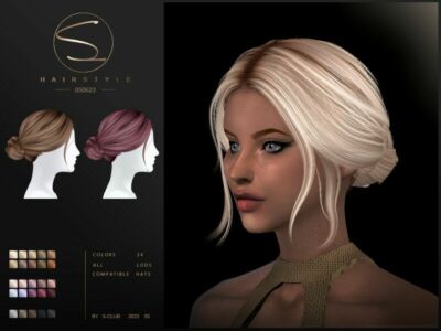 Updo Hairstyle Luna 050623 By S-Club Sims 4 CC