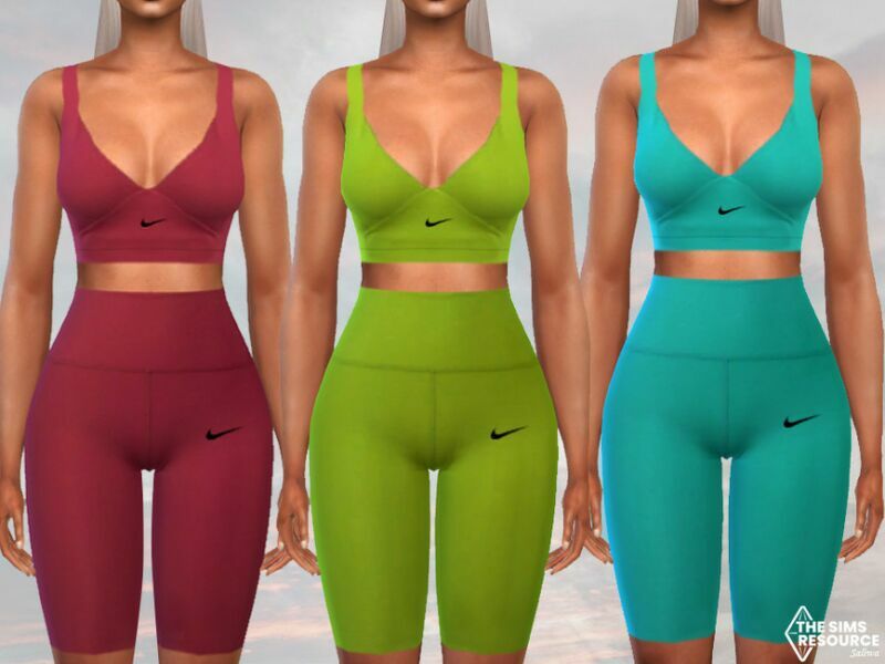 V Neck Half Leggings Fitness Outfit By Saliwa Sims 4 CC