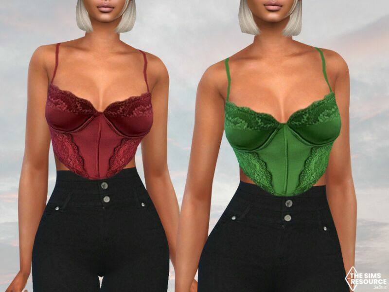 V Style Lace Bustiers By Saliwa Sims 4 CC