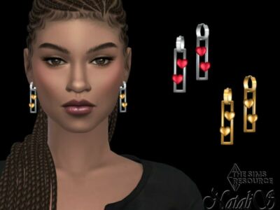 Valentines Double Heart Earrings By Natalis Sims 4 CC