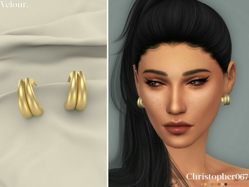 Velour Earrings By Christopher067 Sims 4 CC