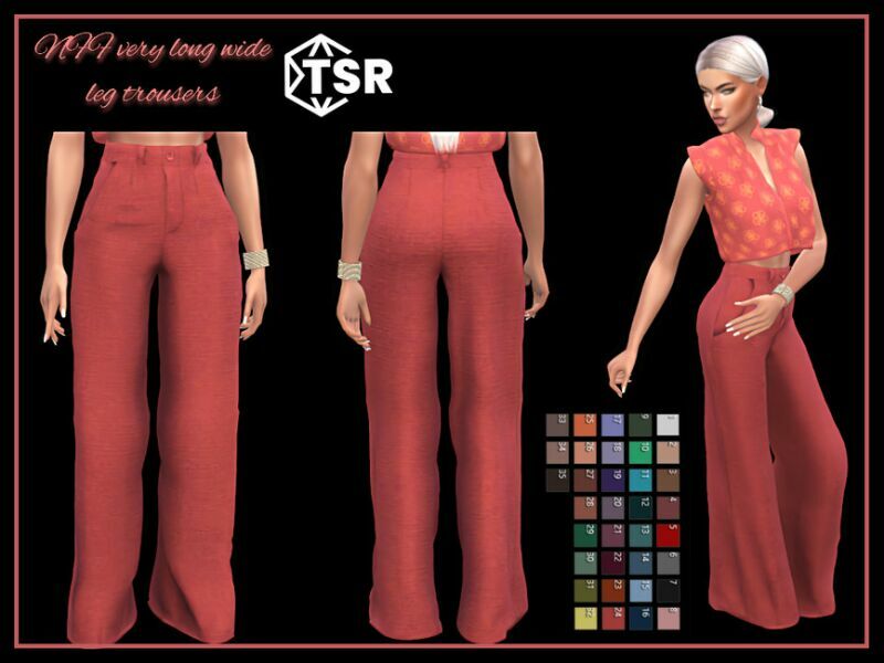 Very Long Wide LEG Trousers By Nadiafabulousflow Sims 4 CC