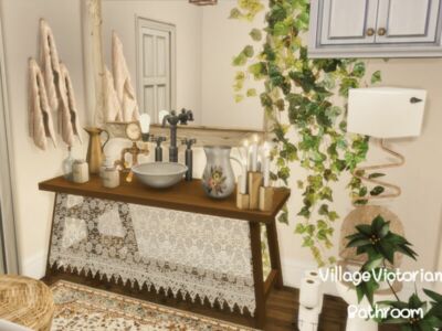 Village Victorian Bathroom | Only TSR CC By Genkaiharetsu Sims 4 CC