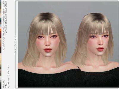 Vita Hair By Magpiesan Sims 4 CC