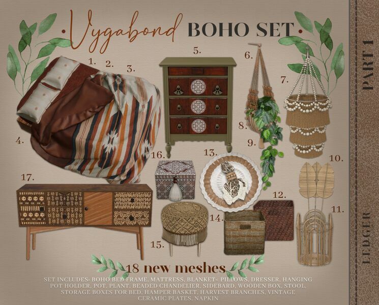 Vygabond Boho SET Part 1 Sims 4 CC