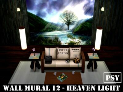 Wall Mural 12 (Heaven Light) By Psychachu Sims 4 CC