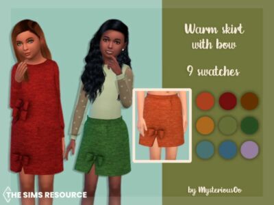 Warm Skirt With BOW By Mysteriousoo Sims 4 CC