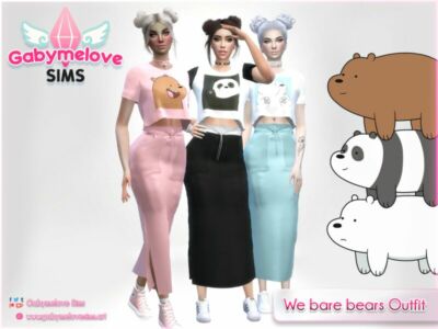 WE Bare Bears (Escandalosos) Long Skirt Outfit Sims 4 CC