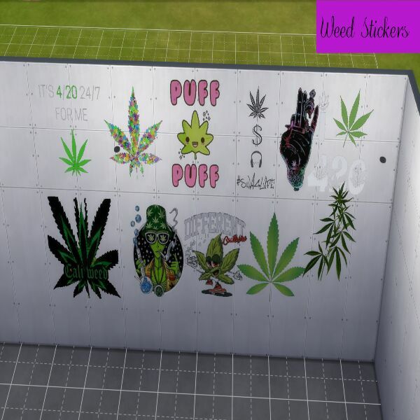 Weed Stickers By Moonlightsimmer Sims 4 CC Download