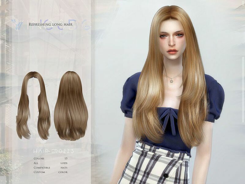 Wings-Er0223-Refreshing Long Hair By Wingssims Sims 4 CC