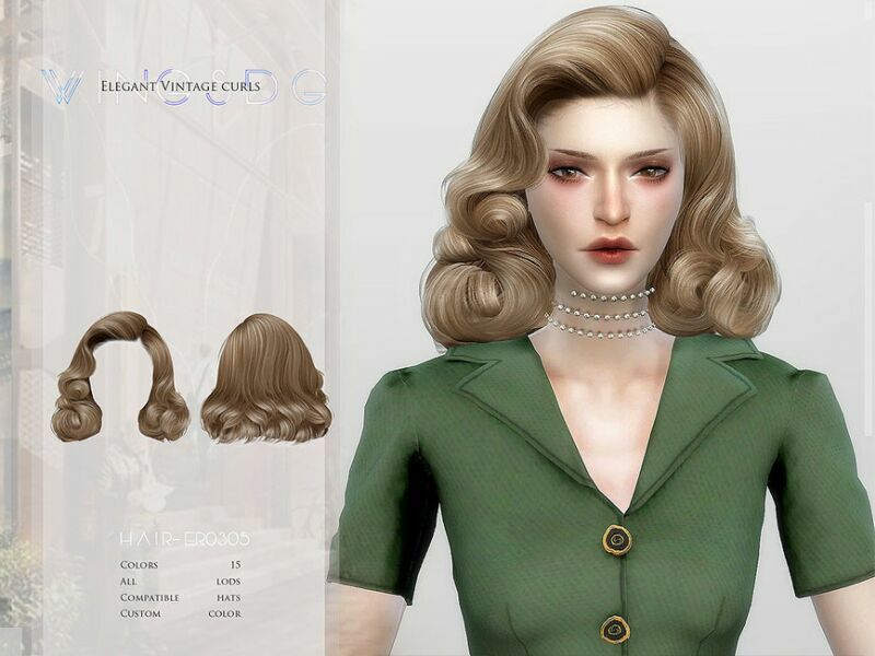 Wings-Er0305-Elegant Vintage Curls By Wingssims Sims 4 CC